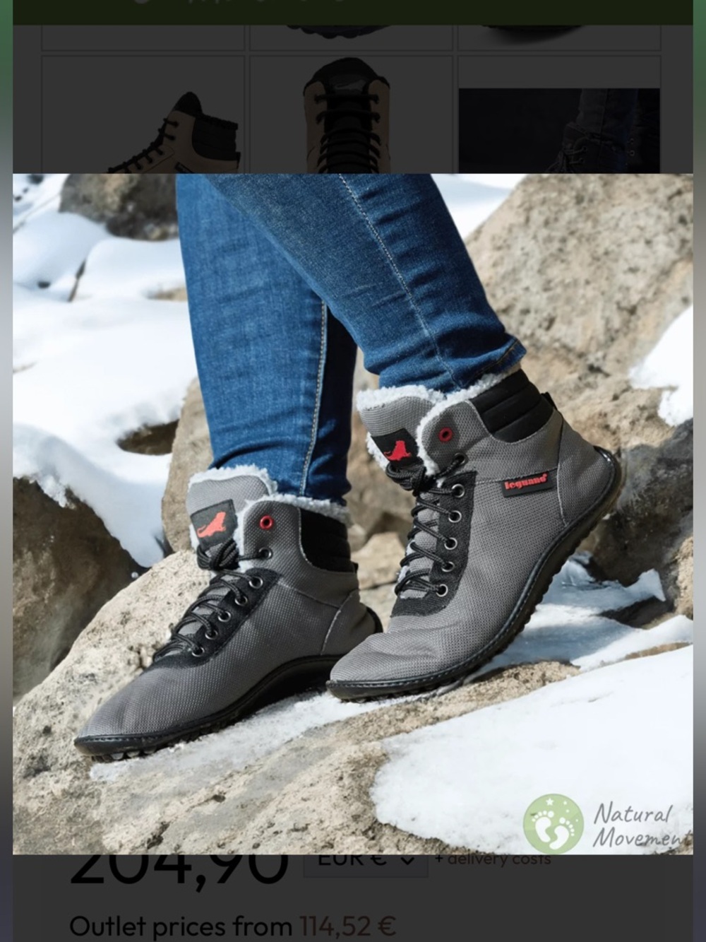 New Leguano Gray Cozy Lined Lace-Up Winter Boots, Never worn.